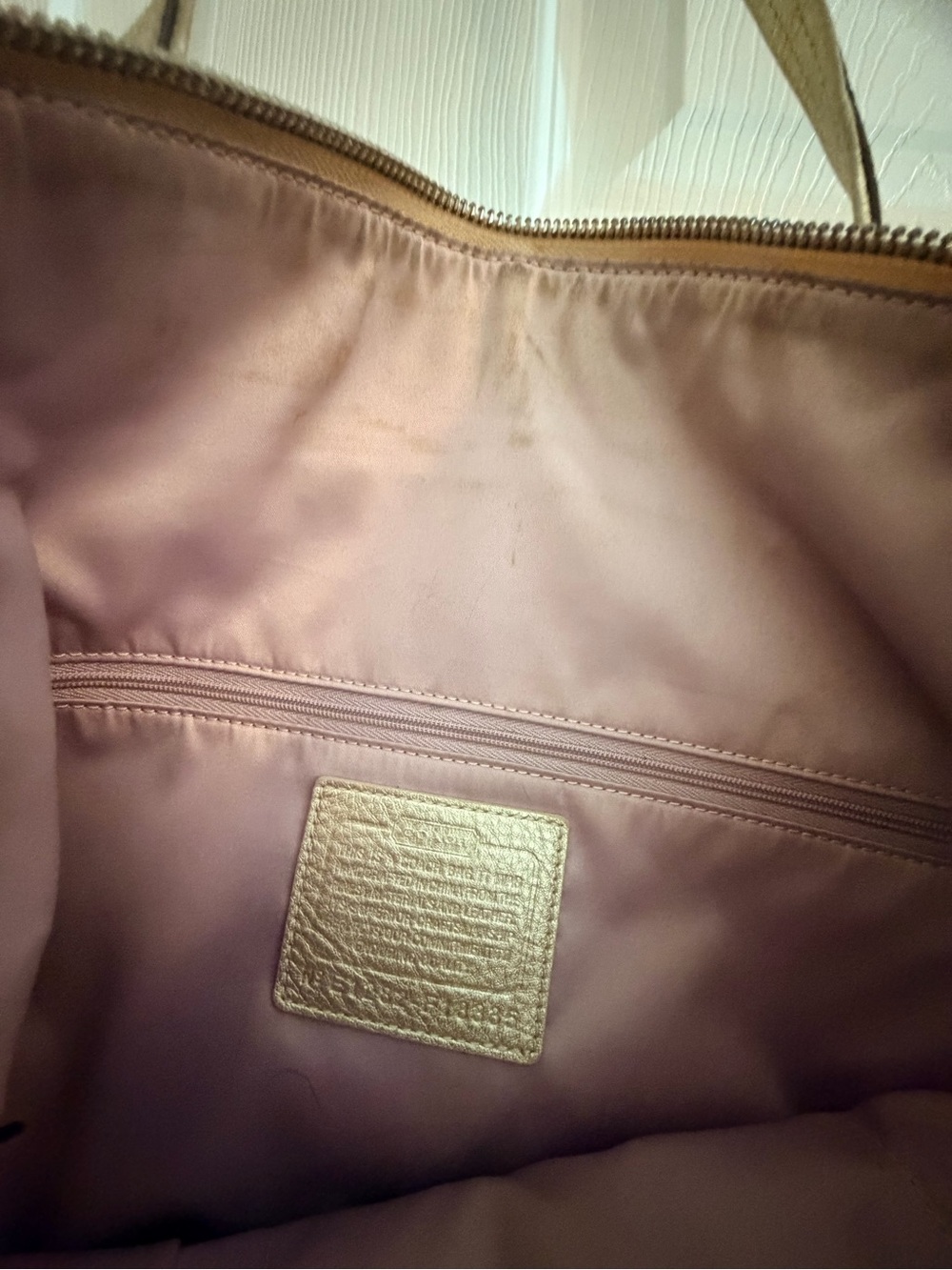 Coach Taupe Signature Canvas Tote with Cream Leather Accent - Picture 4 of 10